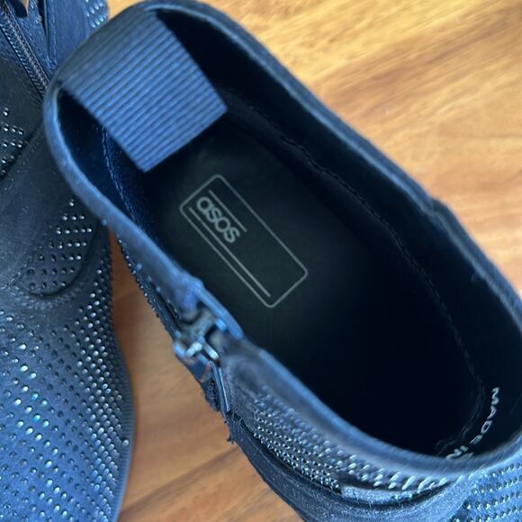 ASOS Black Silver studded ankle boots size 9 Winter Fall boot‎ - Picture 4 of 6